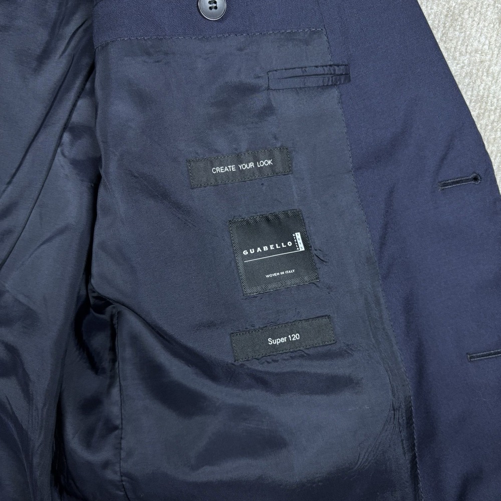 Hugo Boss Sport Coat Blazer Mens 44R Navy Guabello Super 120 Wool Italy